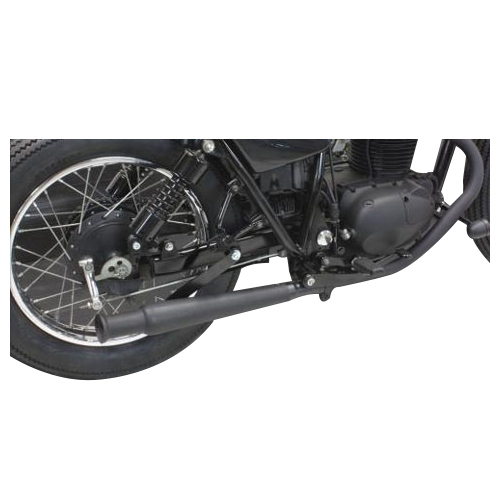 トランペットマフラー スリップオンタイプ(ブラック): バイク